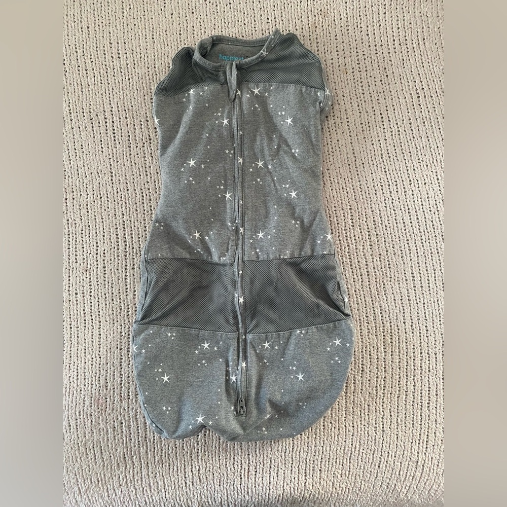 Gray Star-Patterned Baby Swaddle